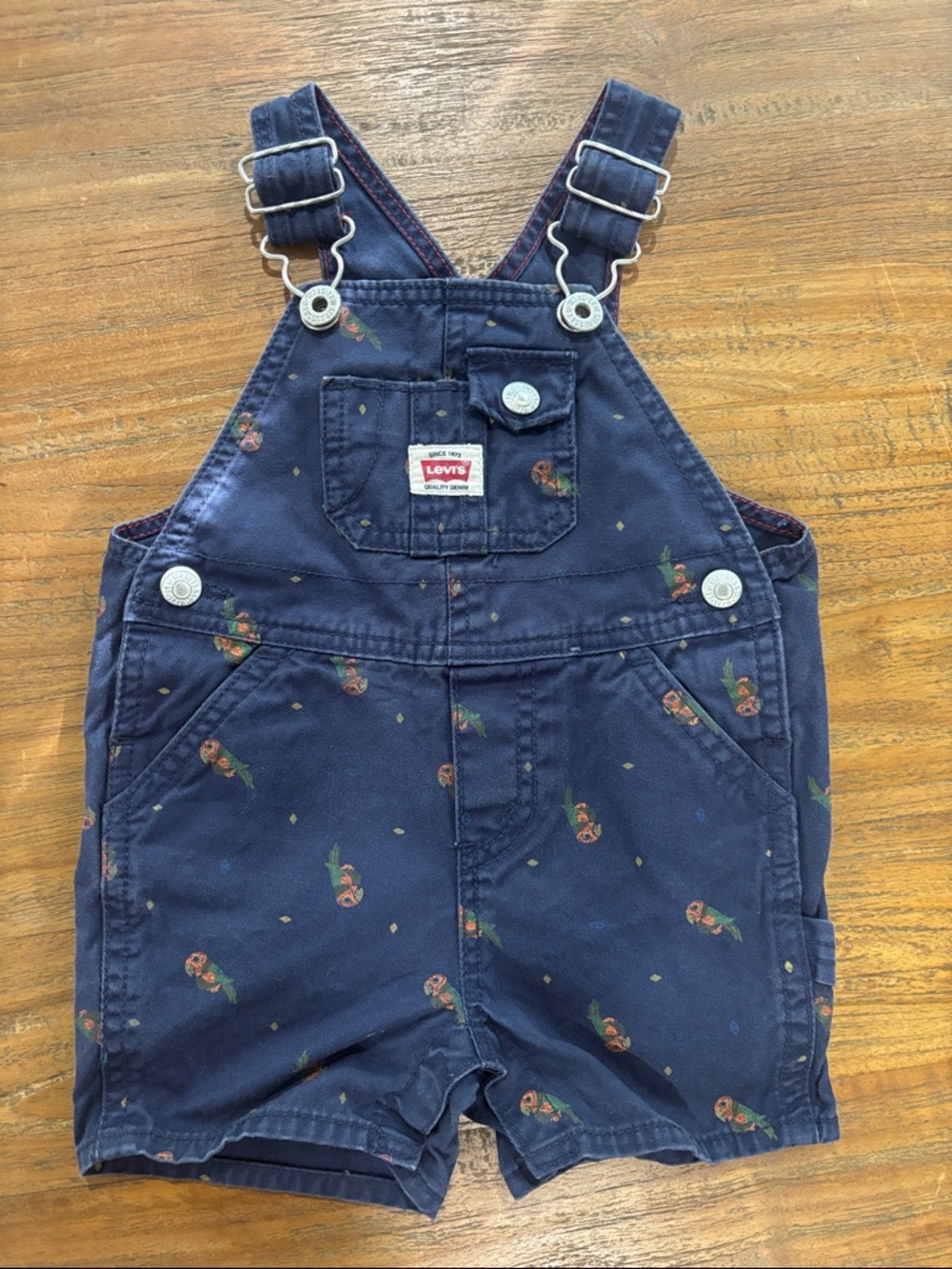 Baby Levi’s Parrot Print Denim Overalls